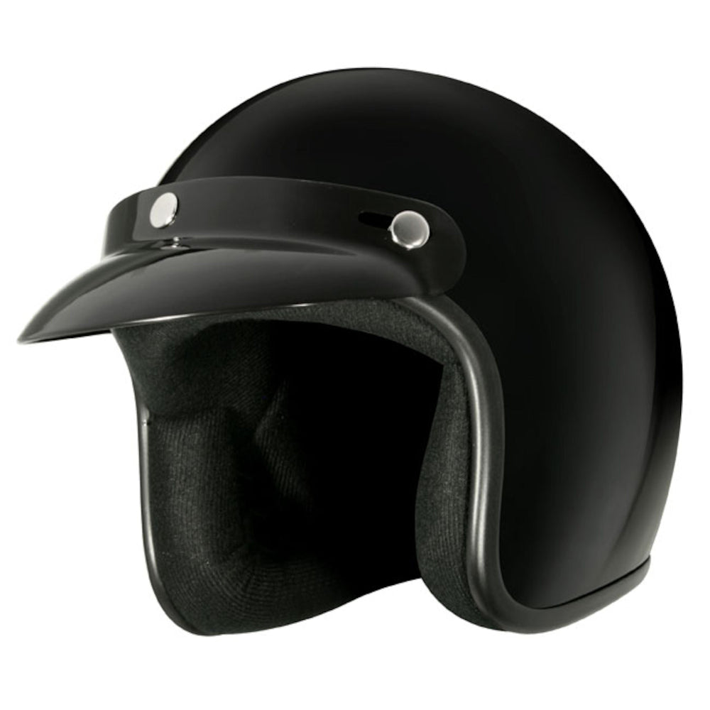 M2R 225 Classic Open Face Jet Style Helmet - F/BLK PEAK - XL #1001797