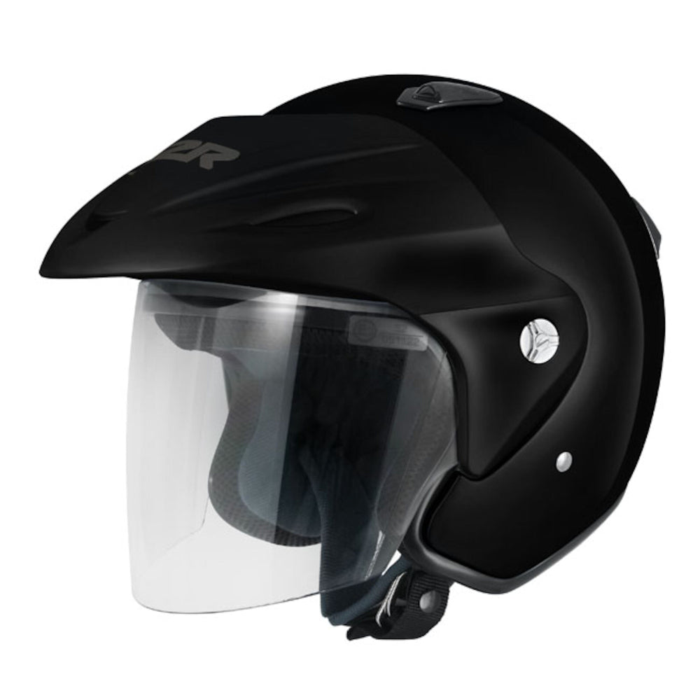 M2R 290 Lightweight Open Face Helmet Clear Visor - Black - L #1116287