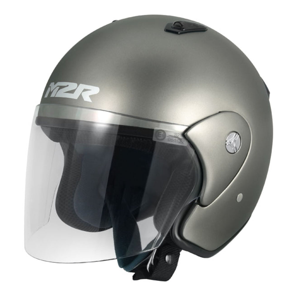 M2R 290 Lightweight Open Face Helmet Clear Visor - Titanium - M #1116298