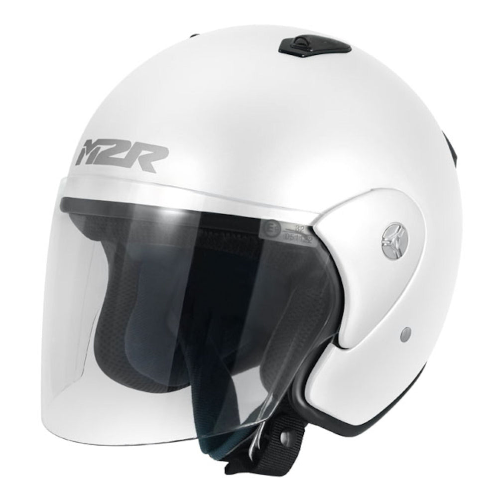 M2R 290 Lightweight Open Face Helmet Clear Visor - White - S #1116315