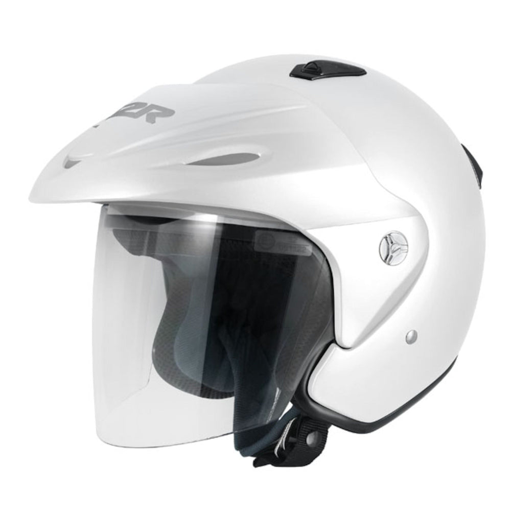 M2R 290 Lightweight Open Face Helmet Clear Visor - White - S #1116315