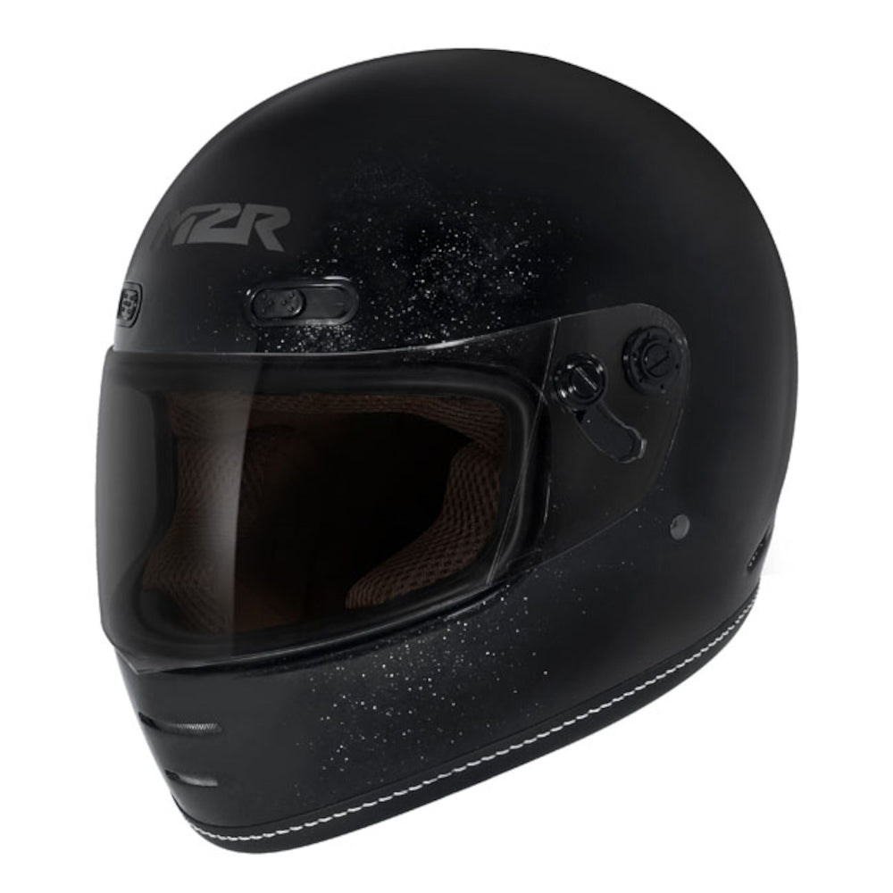 M2R Bolster F-9 Full Face Motorcycle Helmet - Metal Black - L #1118710