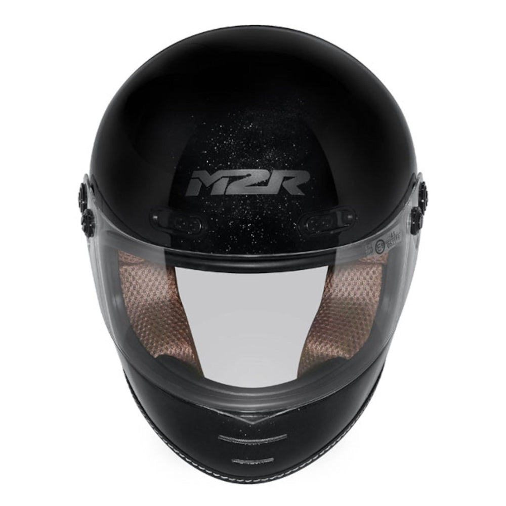 M2R Bolster F-9 Full Face Motorcycle Helmet - Metal Black - L #1118710