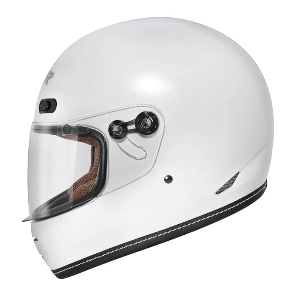 M2R Bolster F-9 Full Face Motorcycle Helmet Retro Style - Off White - S #1118712