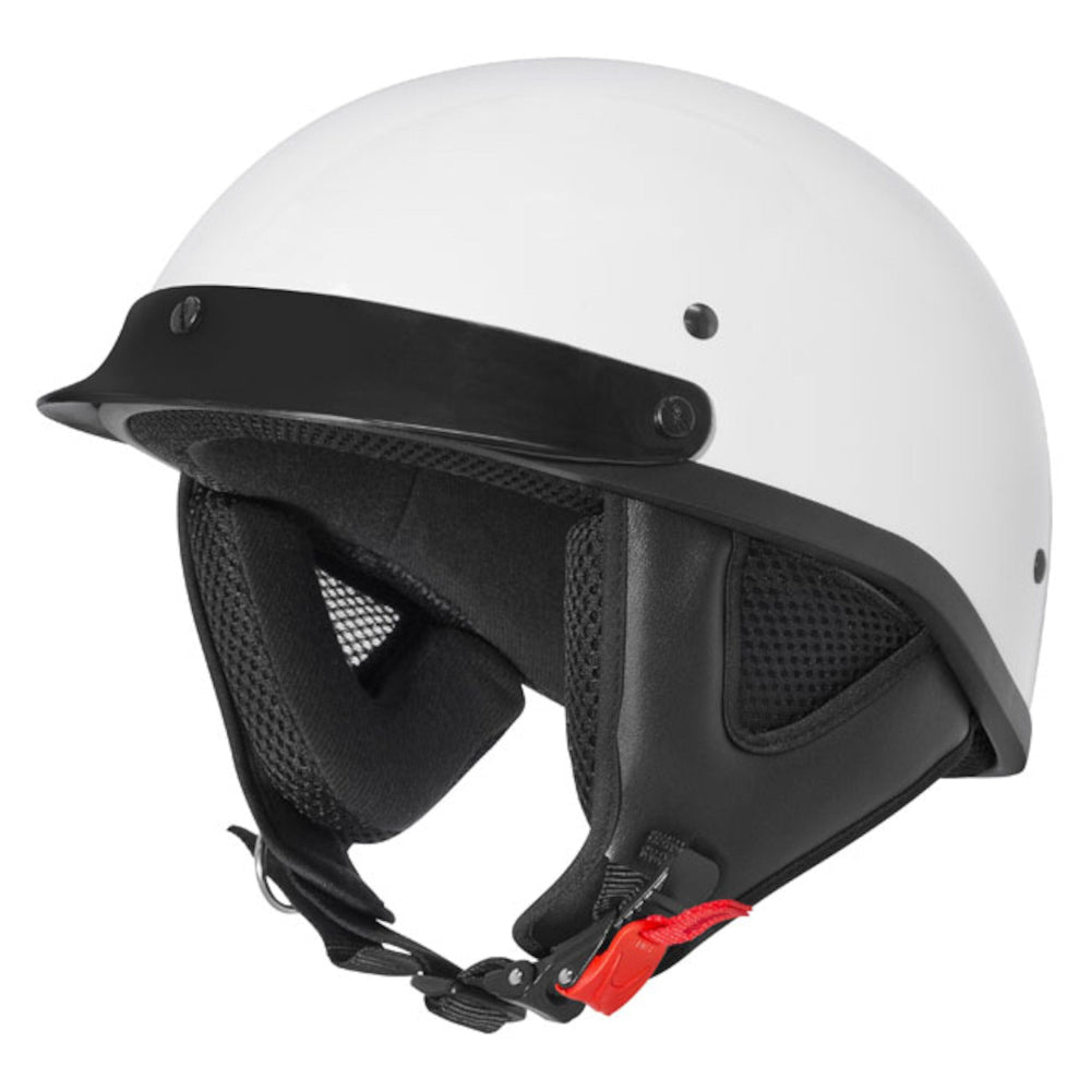 M2R ATV Open Face Shorty Motorcycle Helmet - White W/Peak - 2XL #1119720