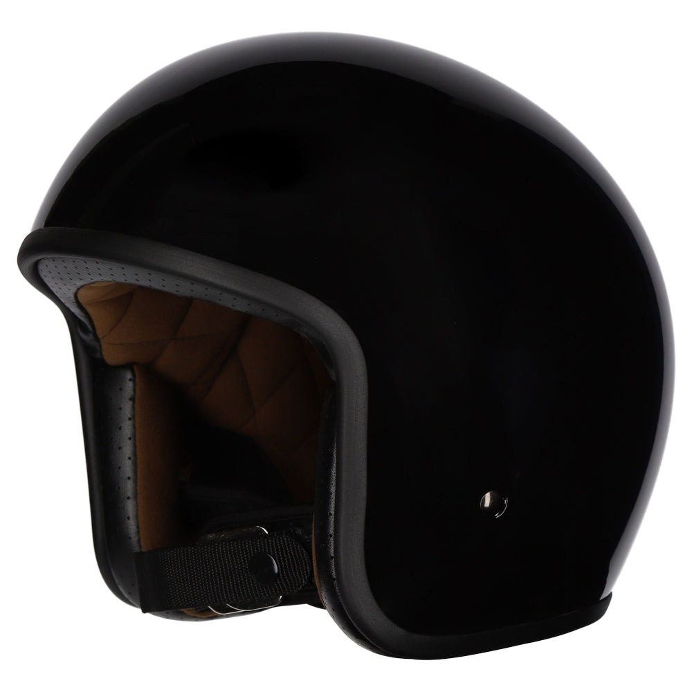 M2R Prime Open Face Motorcycle Helmet Retro Low Slung Fit - Black - XL #1126356