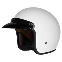 M2R Prime Open Face Motorcycle Helmet Low Slung Fit - White Studs - 2XL #1126363