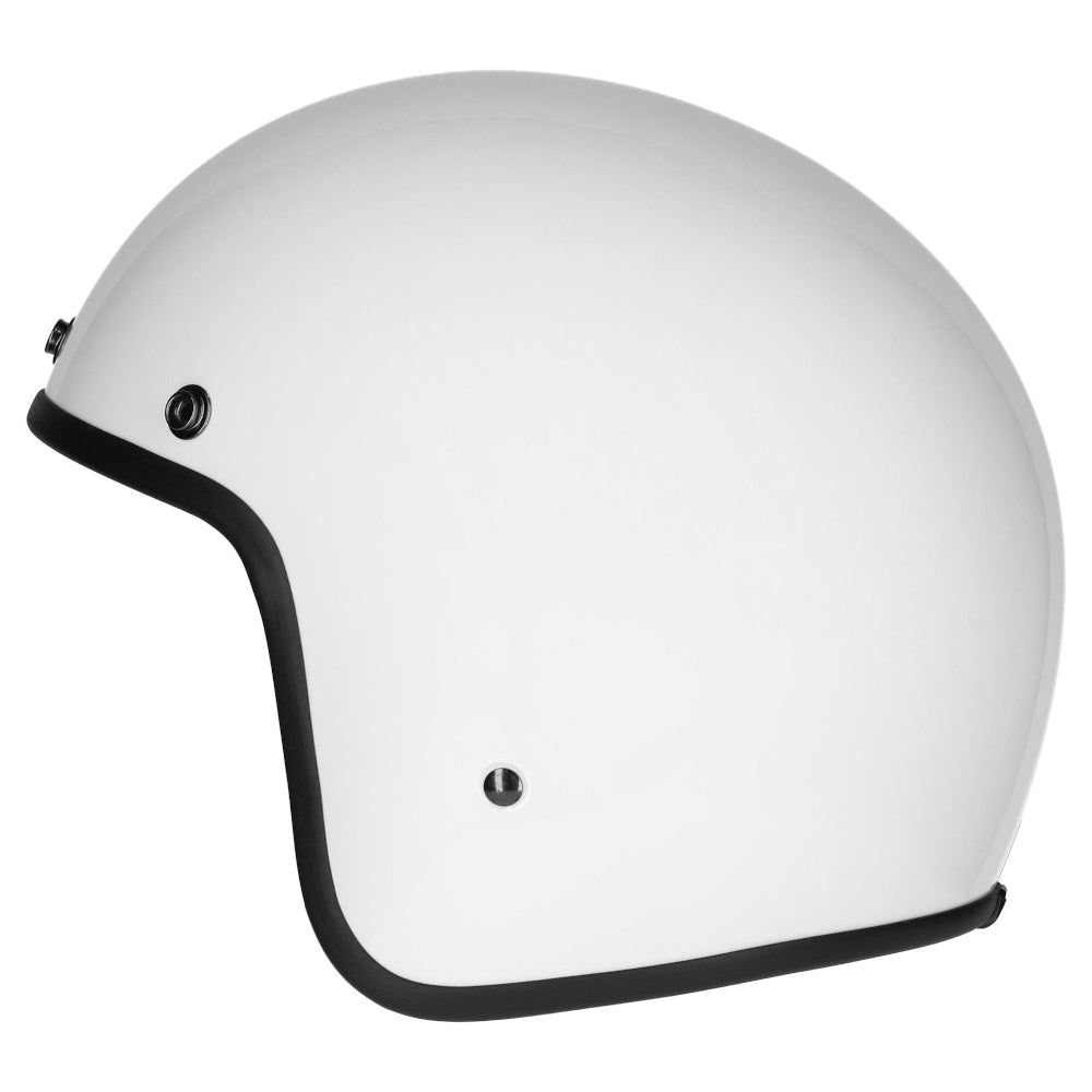 M2R Prime Open Face Motorcycle Helmet Low Slung Fit - White Studs - 2XL #1126363
