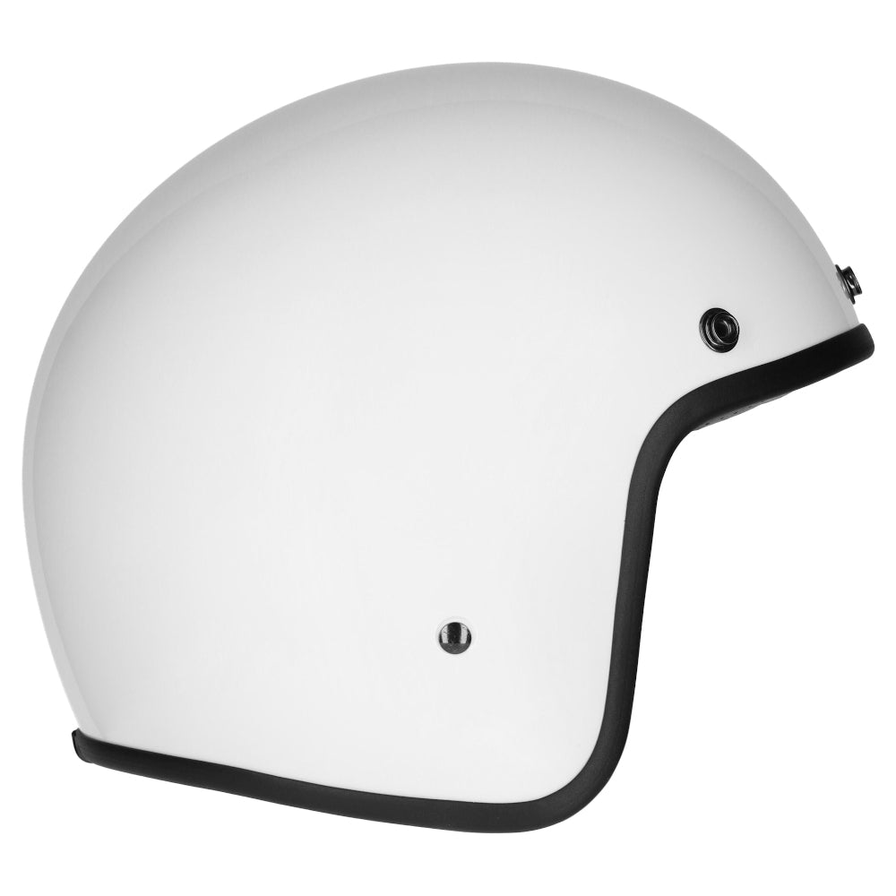 M2R Prime Open Face Motorcycle Helmet Low Slung Fit - White Studs - 2XL #1126363