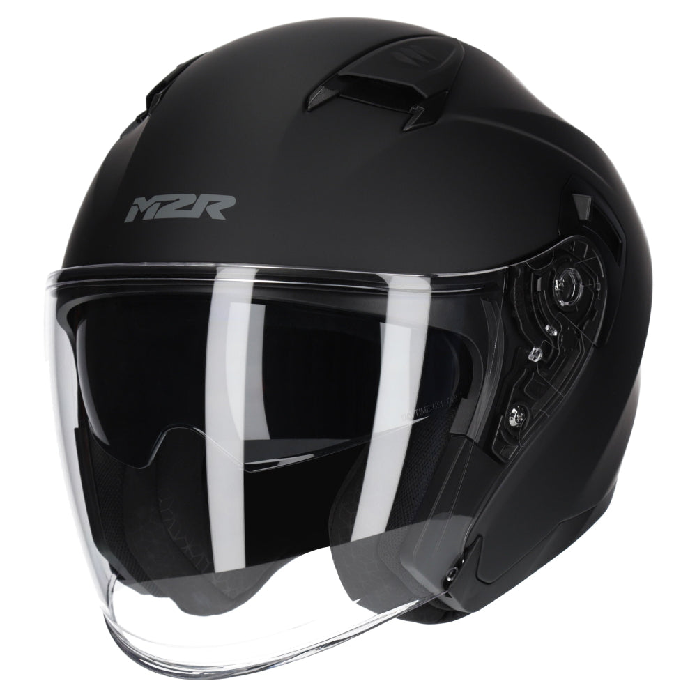 M2R Orbit ECE22.06 Certified Open Face Helmet - Matt Black - M #1126728