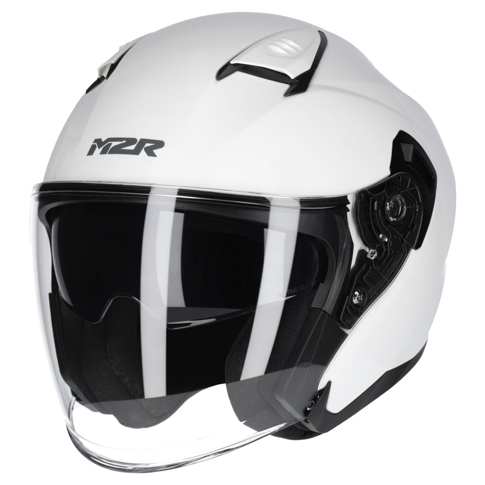 M2R Orbit ECE22.06 Certified Open Face Helmet - White - L #1126735