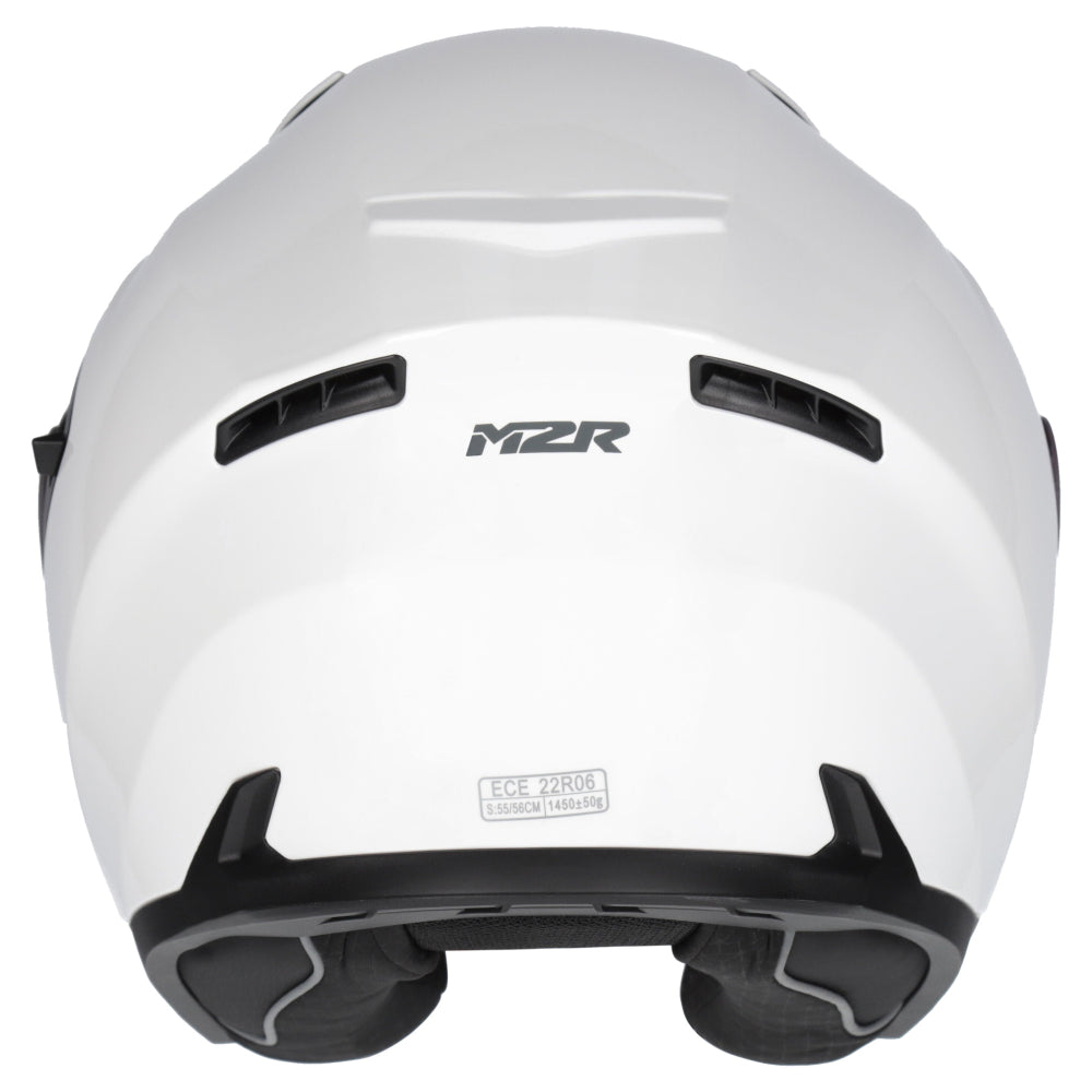 M2R Orbit ECE22.06 Certified Open Face Helmet - White - L #1126735