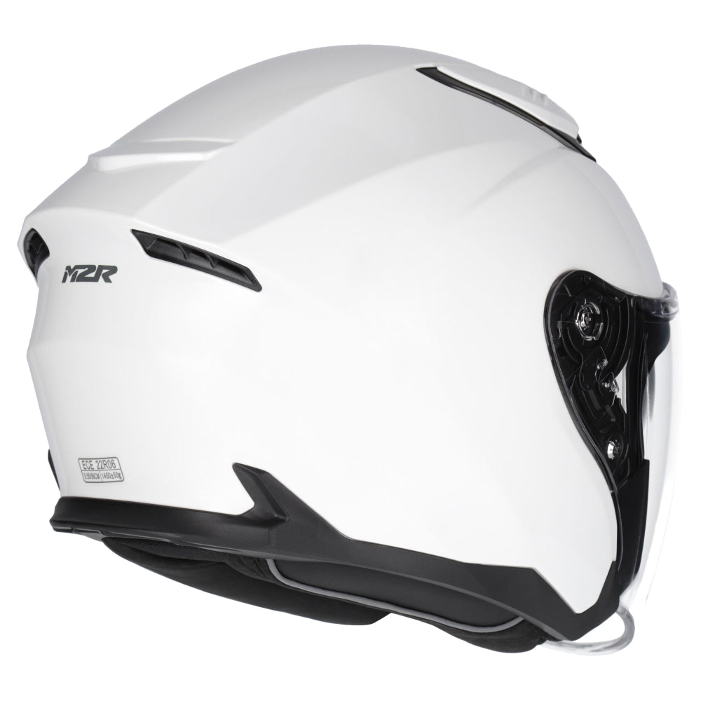M2R Orbit ECE22.06 Certified Open Face Helmet - White - L #1126735