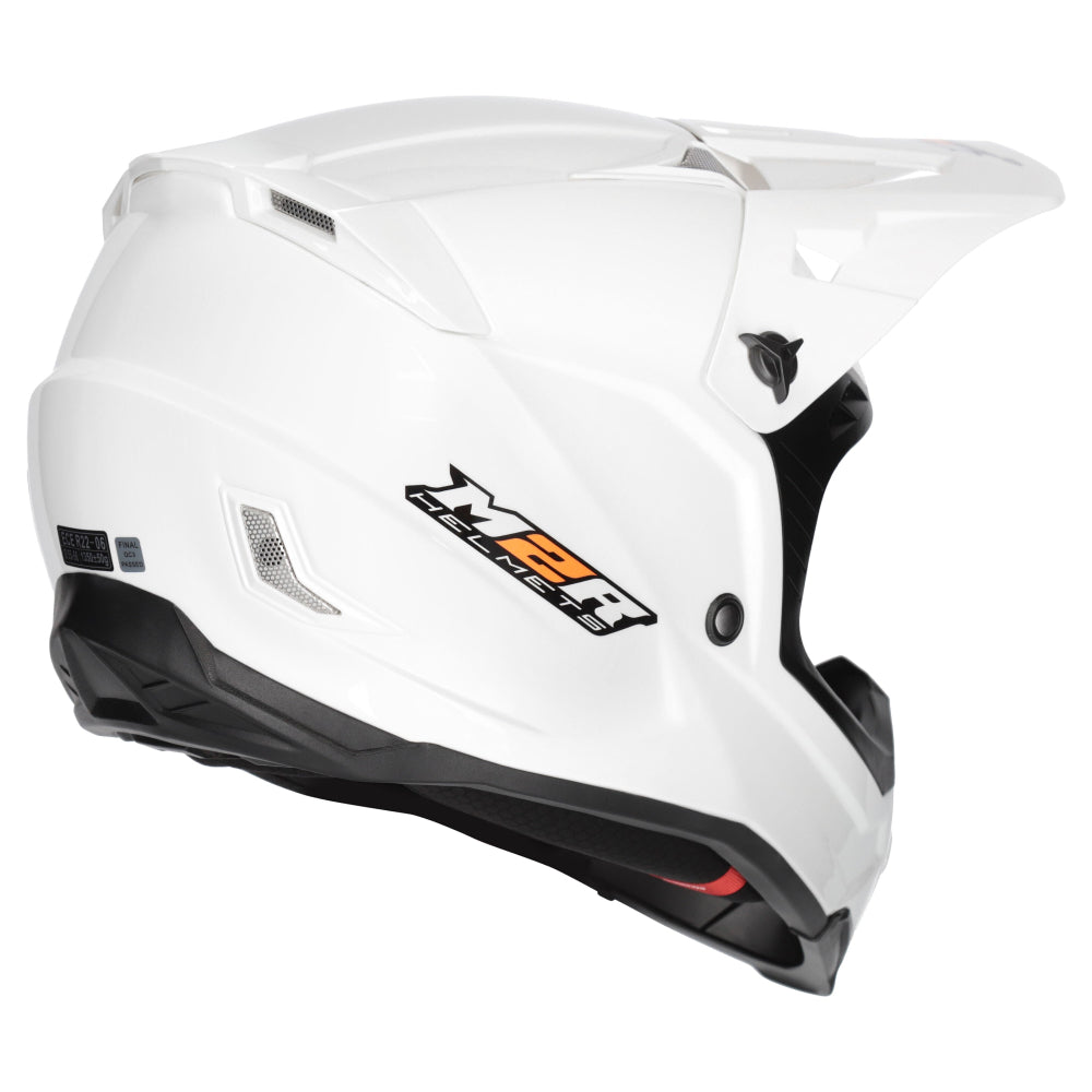 M2R X4 Evo Lightweight ECE 22.06 Certified MX Helmet - White - L #1128218