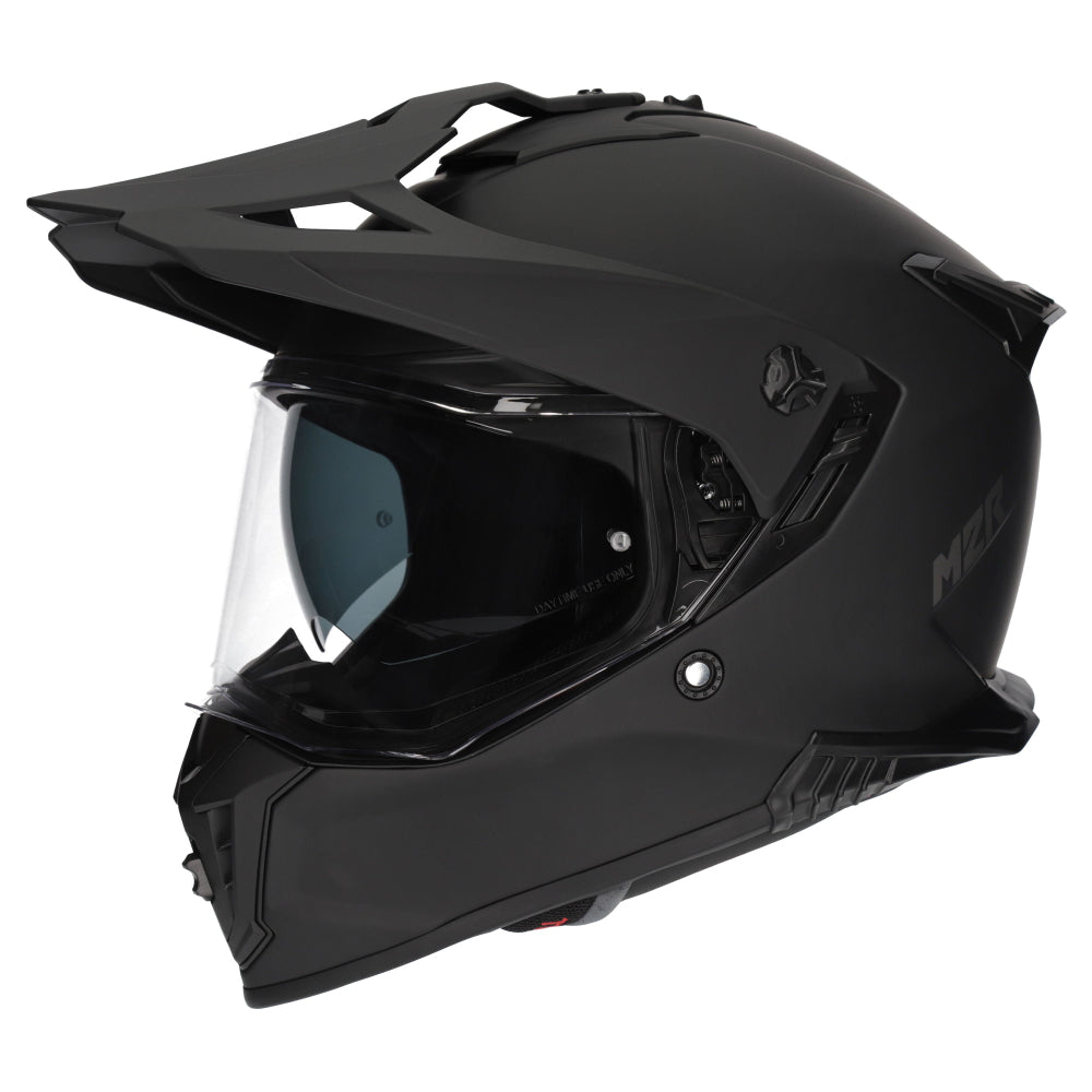 M2R Navigator Motorcycle Helmet ECE 22.06 Dual Sport - Matt Black - XS #1126702