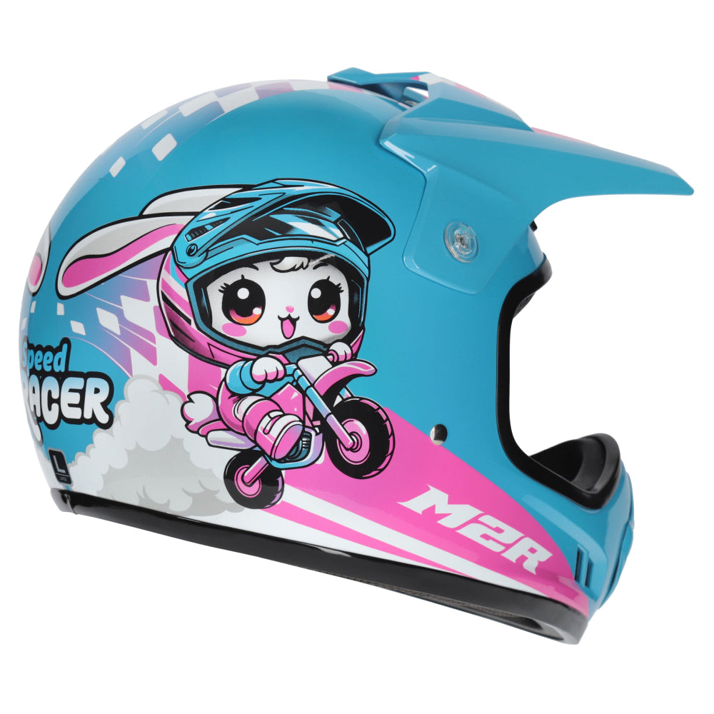 M2R MX2 Junior Youth Off Road Helmet - SP RC BUNNY PC2 - YL #1128821