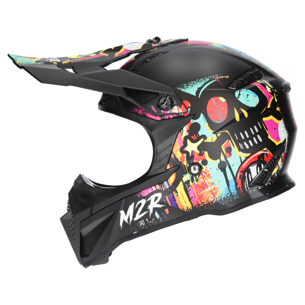 M2R X2.1 Youth ECE 22.06 Lightweight MX Helmet - GRAFFITI PC-1 - YL #1129306