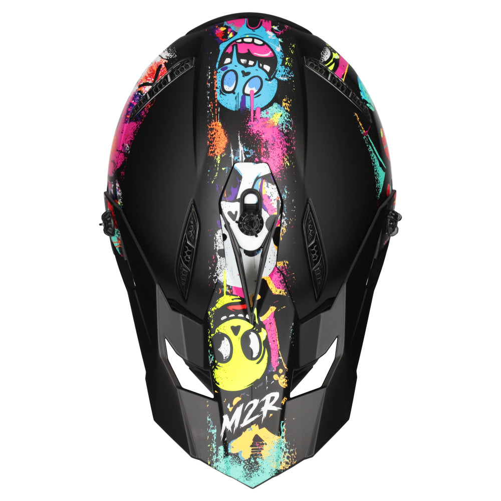 M2R X2.1 Youth ECE 22.06 Lightweight MX Helmet - GRAFFITI PC-1 - YL #1129306