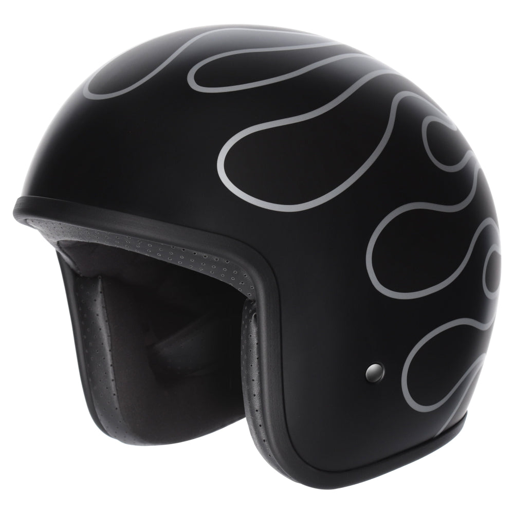 M2R Prime Open Face Motorcycle Helmet Low Slung Fit - Flamed PC -5F - M #1129370