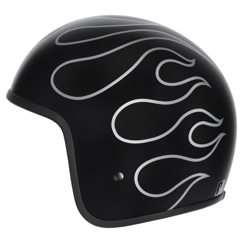 M2R Prime Open Face Motorcycle Helmet Low Slung Fit - Flamed PC -5F - M #1129370