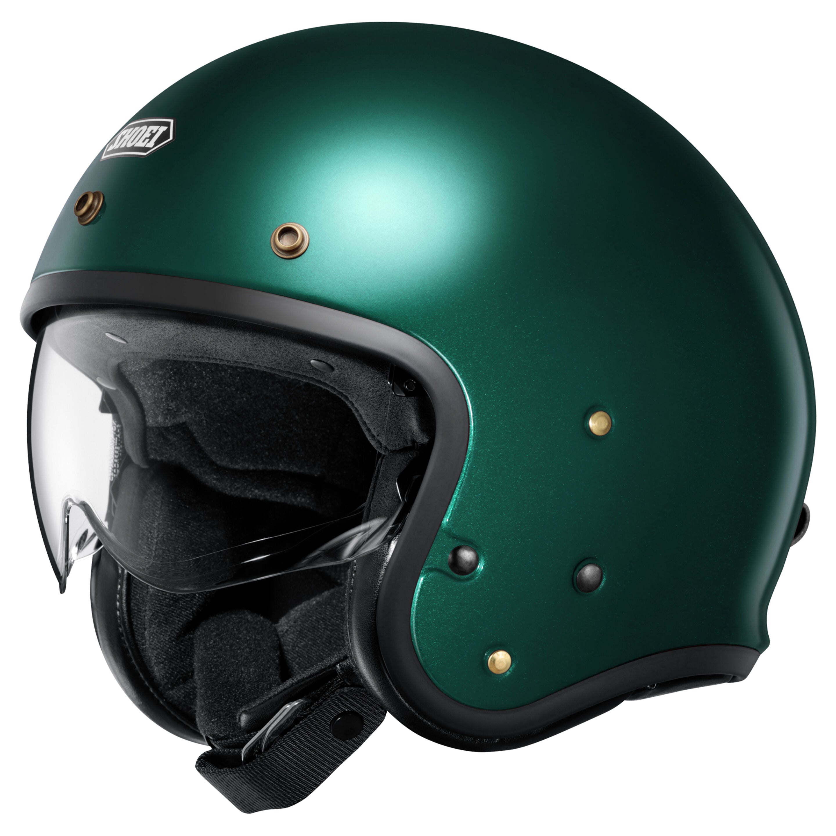 Shoei J.O2 Helmet Open Face Motorcycle Helmet - British Green - M #1129891