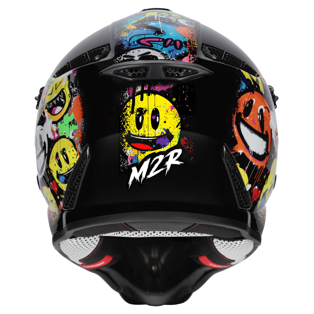 M2R X2.1 Youth ECE 22.06 Lightweight MX Helmet - EMOJI PC-10 - YM #1130384