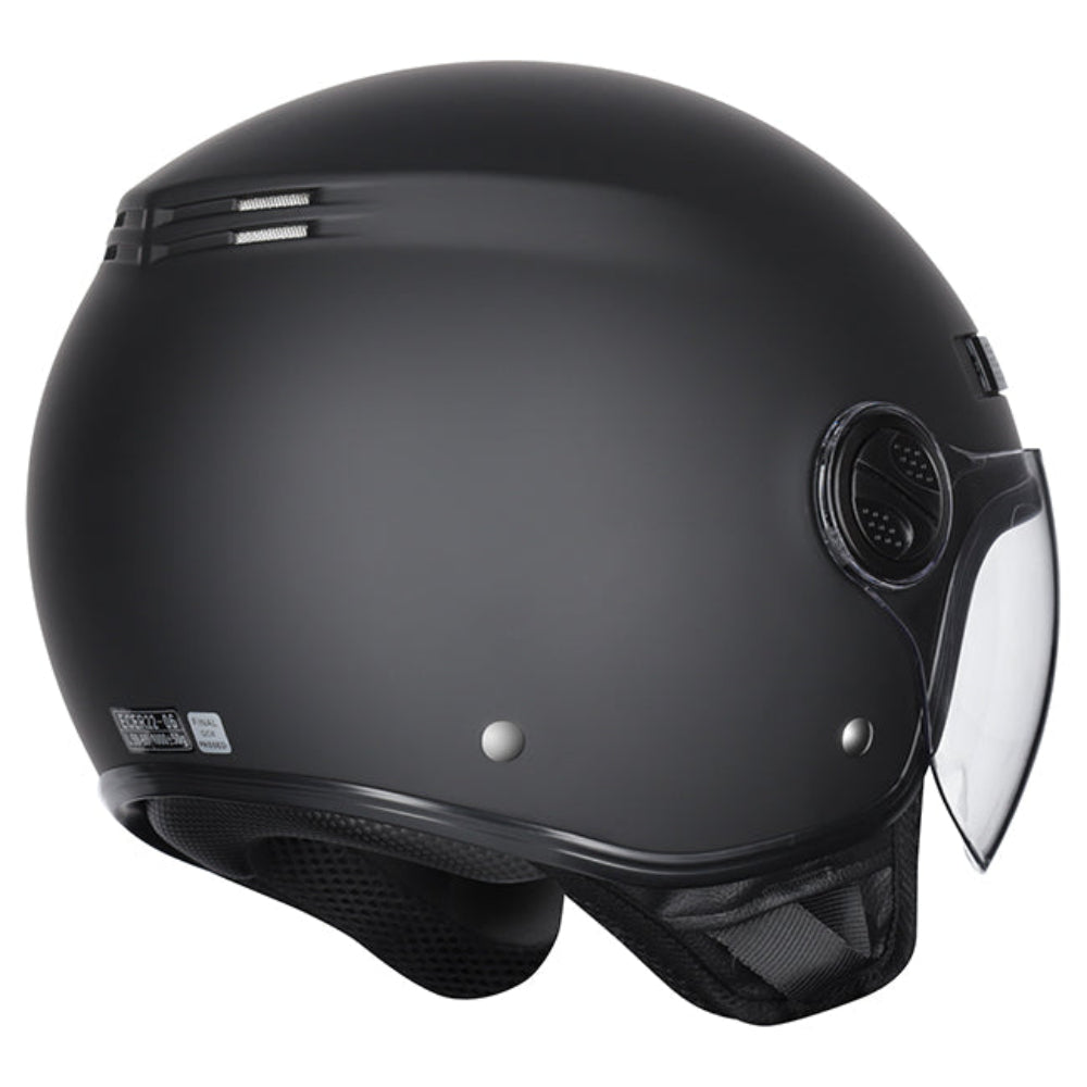 M2R Nimbus ECE22.06 Lightweight ABS Scooter Helmet - Matt Black - M #1131069