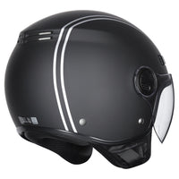 M2R Nimbus ECE22.06 ABS Scooter Helmet - Stripe Black Silver PC-5F - M #1131087