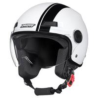 M2R Nimbus ECE22.06 ABS Scooter Helmet - Stripe White Black PC-6 - XL #1131095