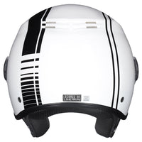 M2R Nimbus ECE22.06 ABS Scooter Helmet - Stripe White Black PC-6 - XL #1131095