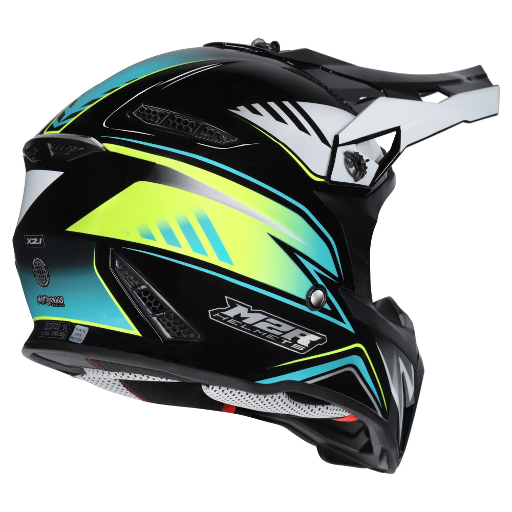 M2R X2.1 Youth ECE 22.06 Lightweight MX Helmet - HYPE PC-3 - YL #1131113