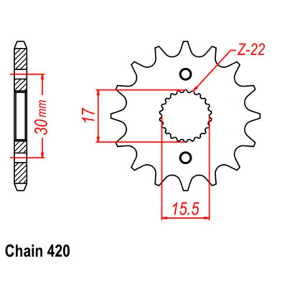 EK CHAIN AND SUPERSPROX Chain and Sprockets Kit-Steel For HONDA CR85R 12-110-171