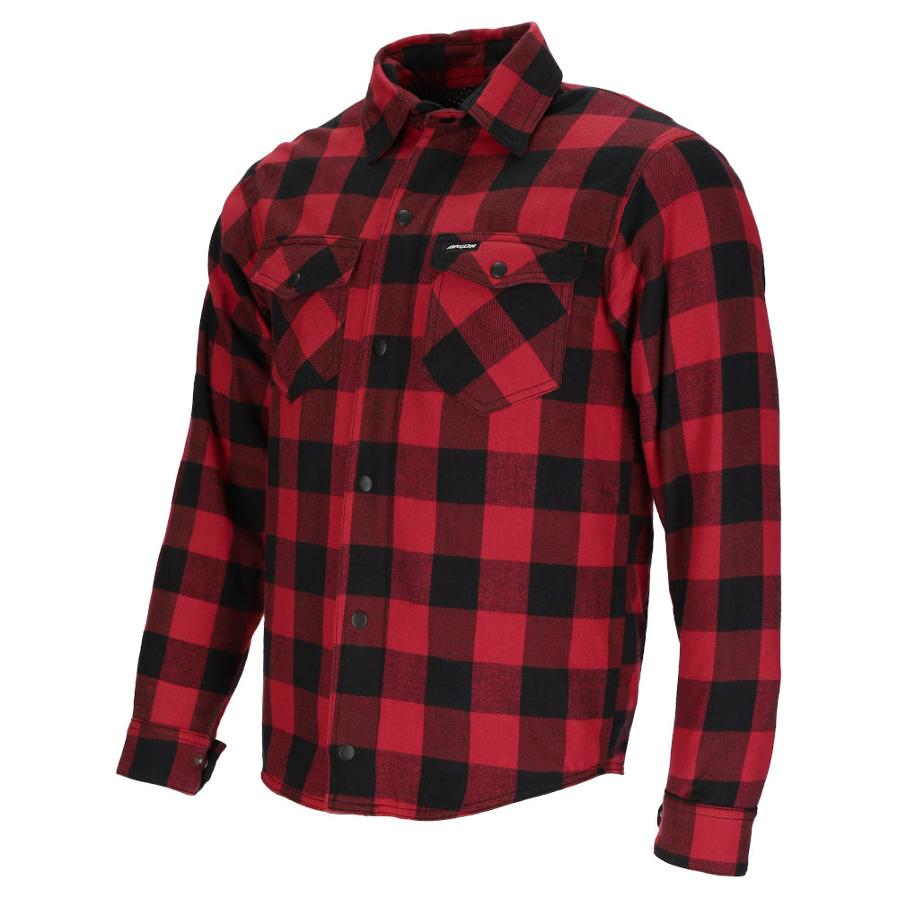 Argon Hatchet Motorcycle Flanno Riding Shirt-Black/Red-50 (M-L) #2117915