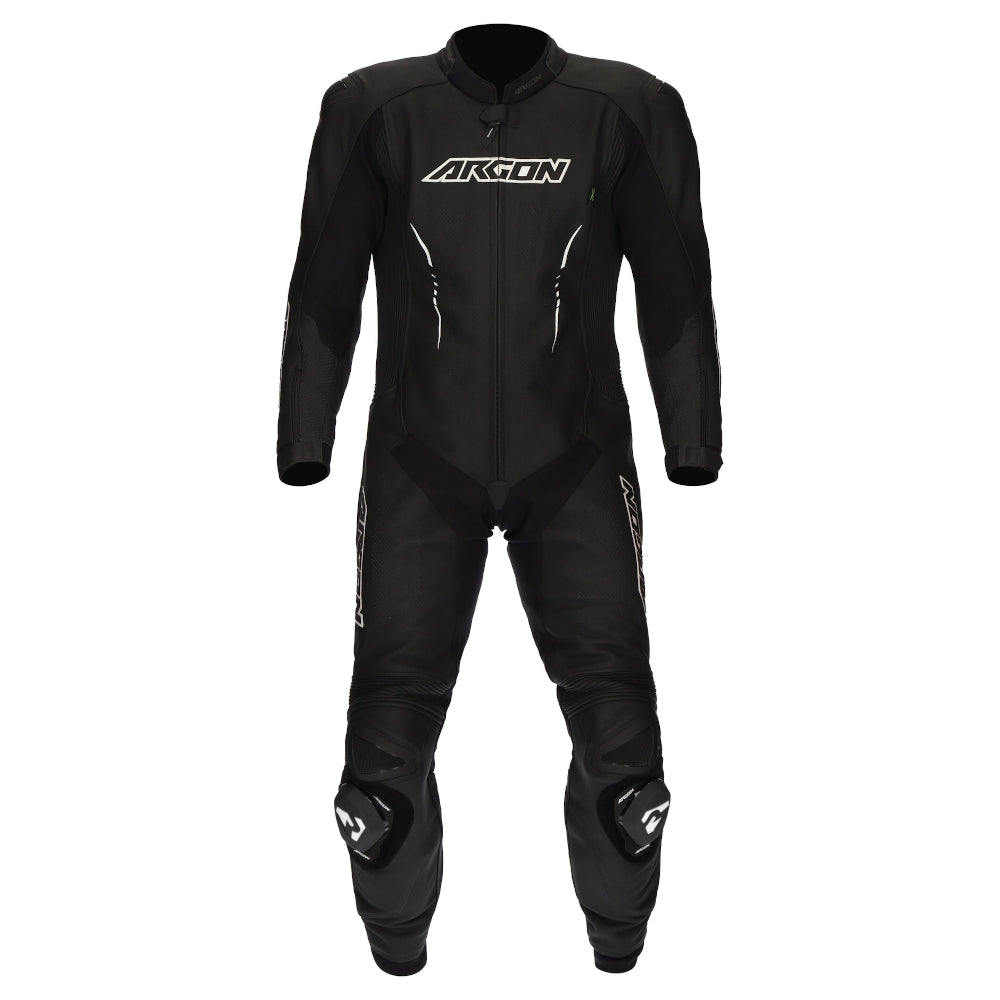 Argon Evade 1-Piece Perforated Leather Race Suit-Black/White-54 (XL) #2118367