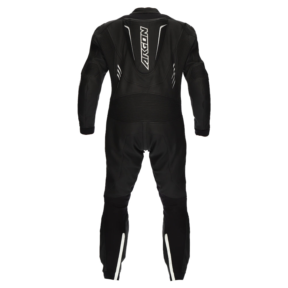 Argon Evade 1-Piece Perforated Leather Race Suit-Black/White-54 (XL) #2118367