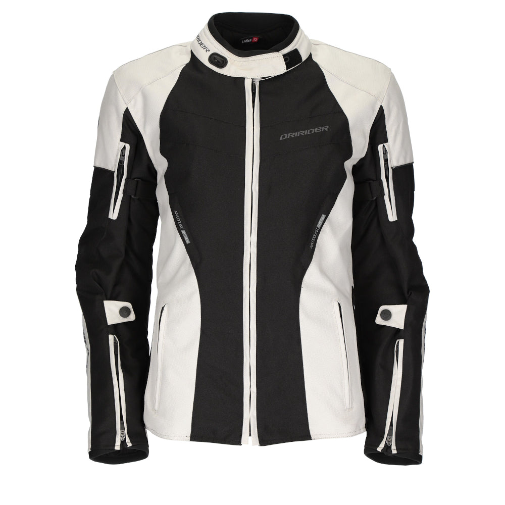 Dririder Vivid 3 Waterproof Touring Ladies Jacket-Pearl/Black-6 #2124759