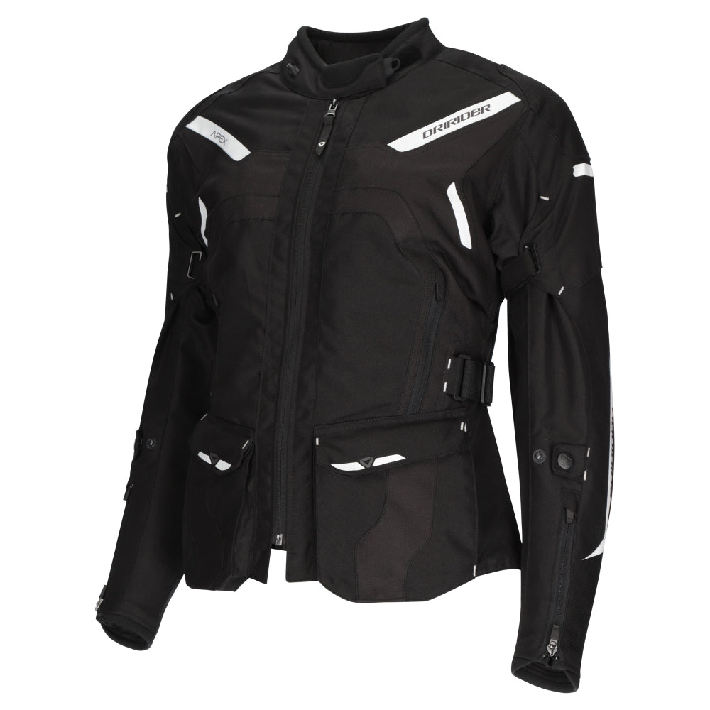 Dririder Apex 6 AA Certified Touring Jacket-Black/White-XL #2125818