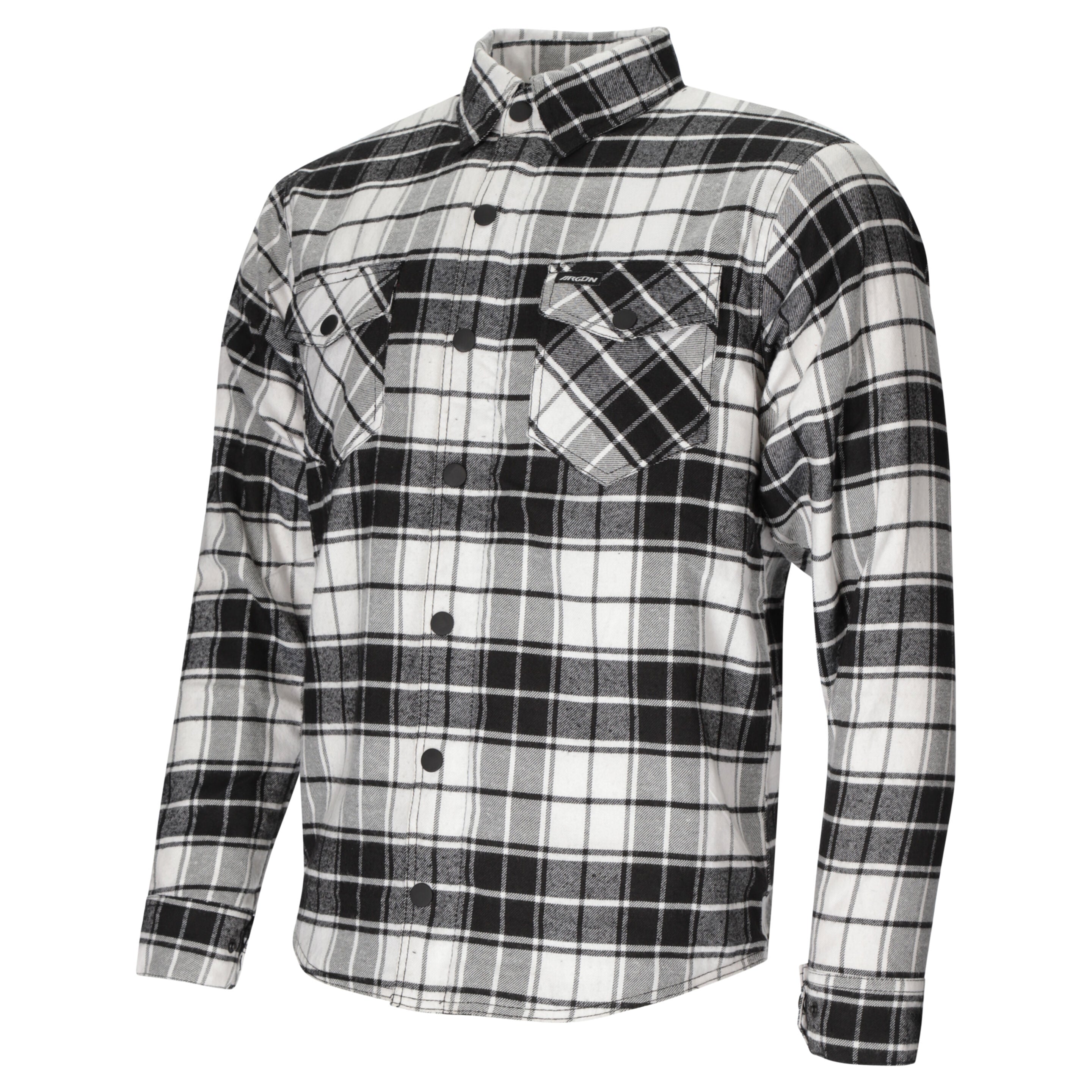 Argon Hatchet Motorcycle Flanno Riding Shirt-Black/White-46 (S) #2125867