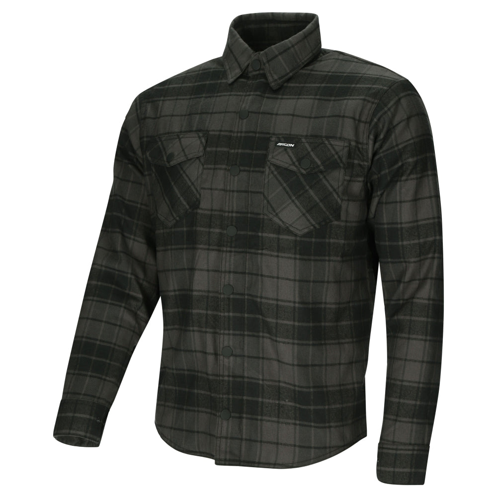 Argon Hatchet Motorcycle Flanno Riding Shirt-Black/Green-56 (XL-2X) #2125884