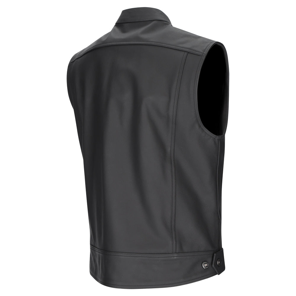 Argon Vice Traditional Cowhide Leather Motorcycle Vest-Black-48 (S-M) #2126746