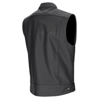 Argon Vice Traditional Cowhide Leather Motorcycle Vest-Black-48 (S-M) #2126746