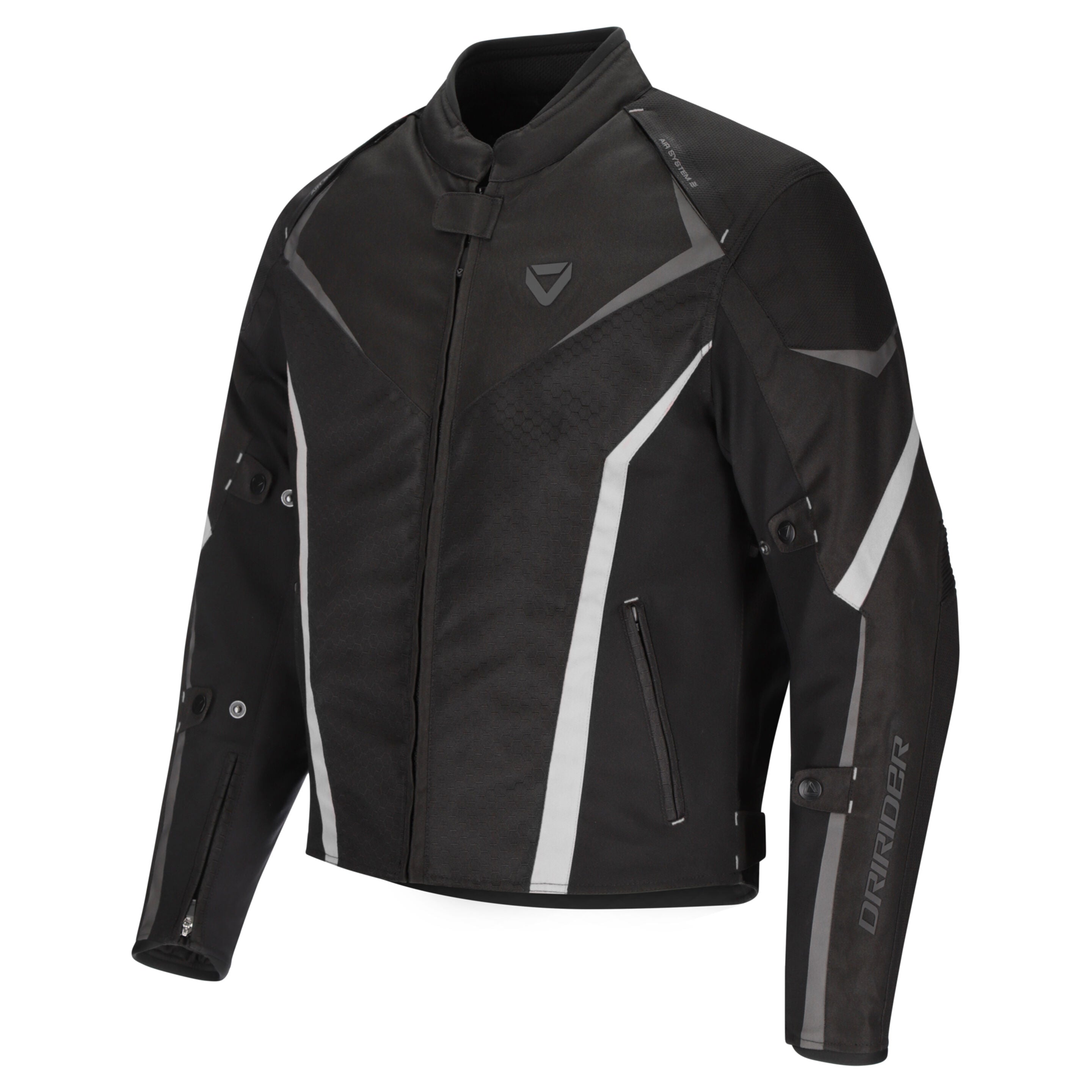Dririder Origin 2 All Season Sports Touring Jacket-Black/White-4XL #2127352