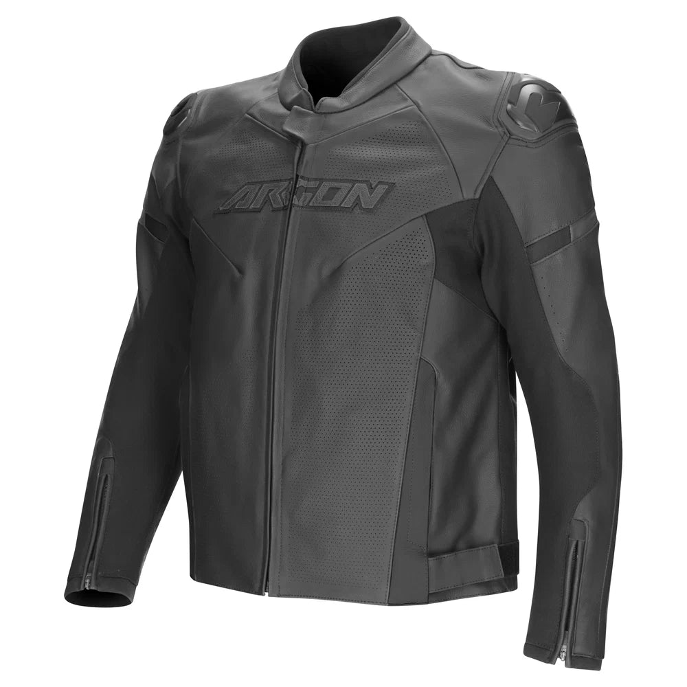 Argon Descent 2 Perforated Leather Motorcycle Jacket-Stealth-58 (2X) #2128718