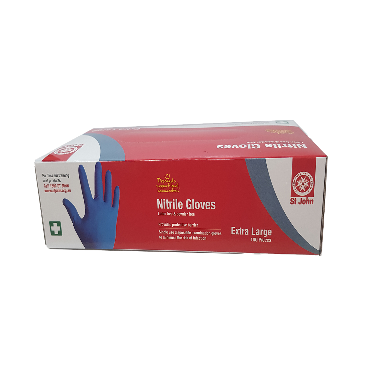 ST JOHN Nitrile Gloves X-Large 100 Pc Disposable Medical Protective PPE #3054XL