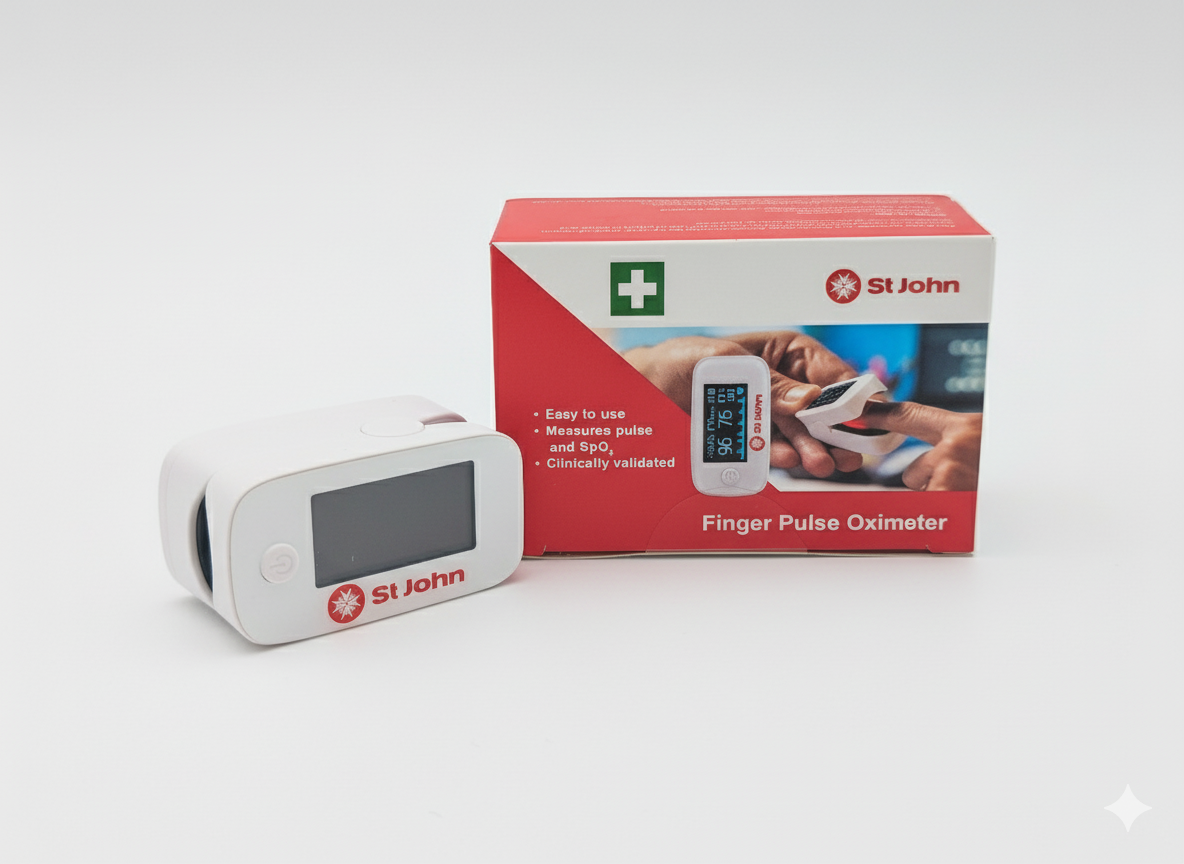 ST JOHN Finger Pulse Oximeter Portable Medical Oxygen Monitor #354867Y
