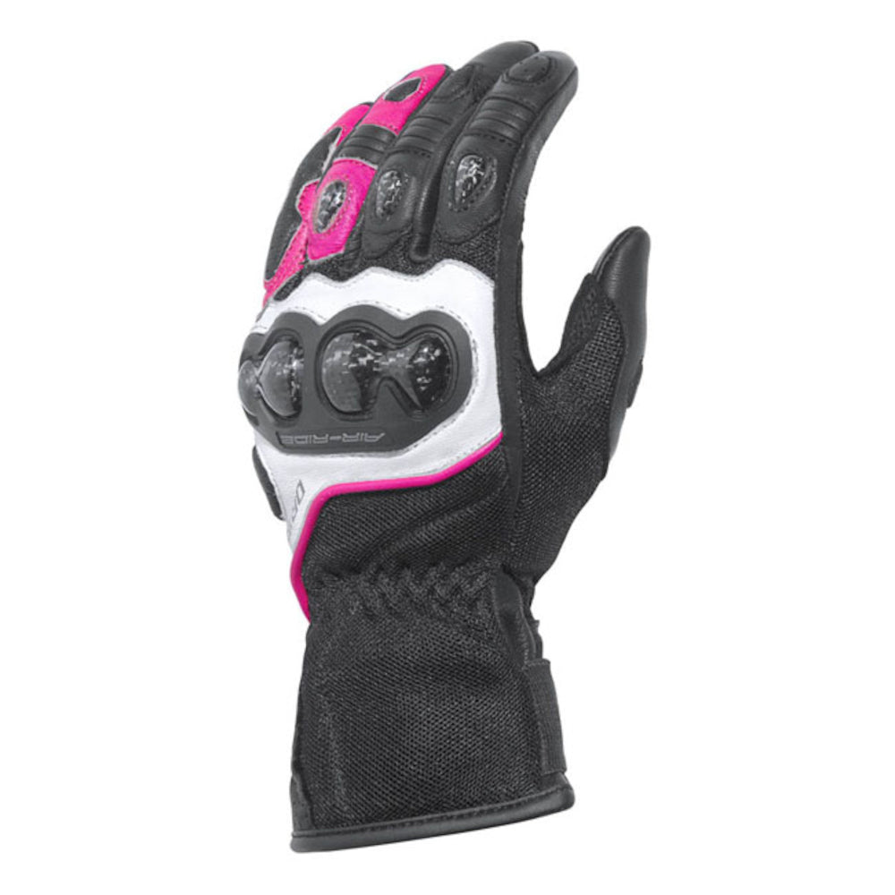 Dririder Air-Ride 2 Long Cuff Ladies Gloves-Black/White/Pink-LDS M #4005751