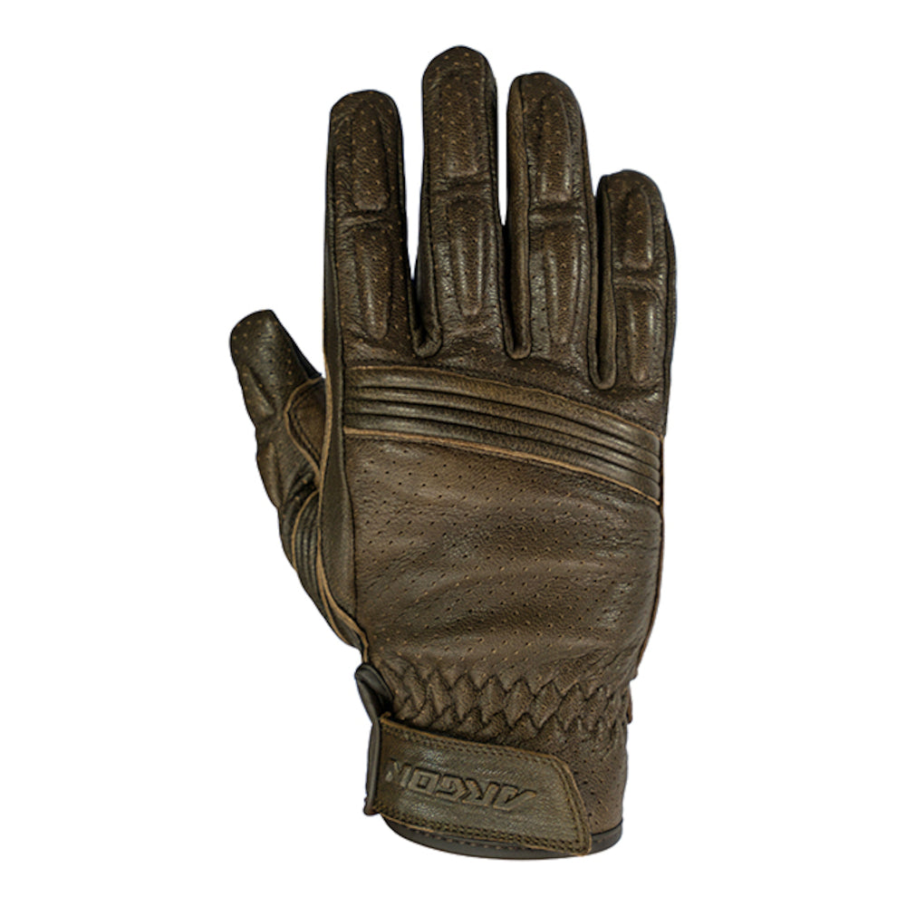 Argon Clash Classic Rigger Style Leather Motorcycle Gloves-Coffee-XL #4006403