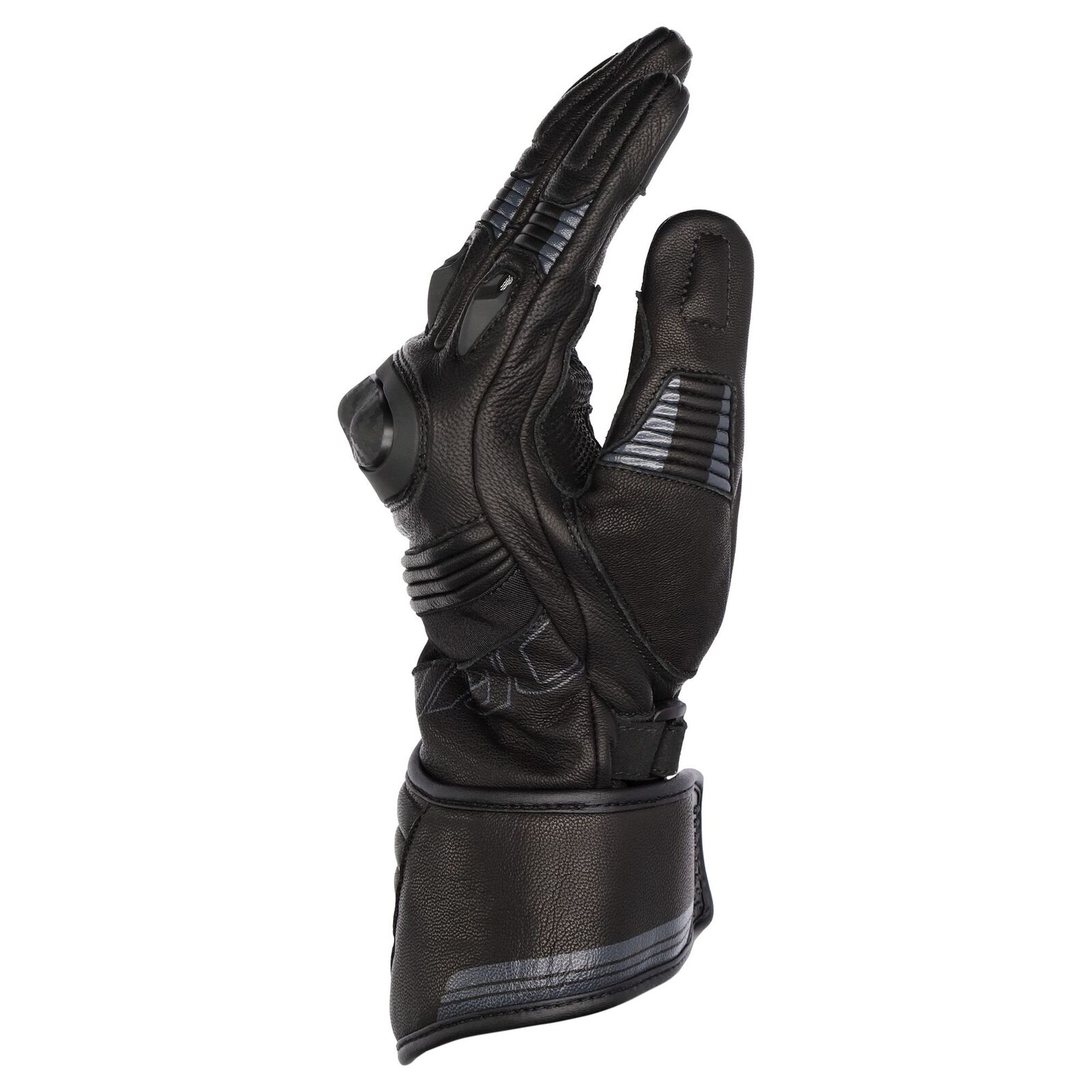 Dririder Torque Summer Leather Gloves – Long Cuff-Black-XS #4007739