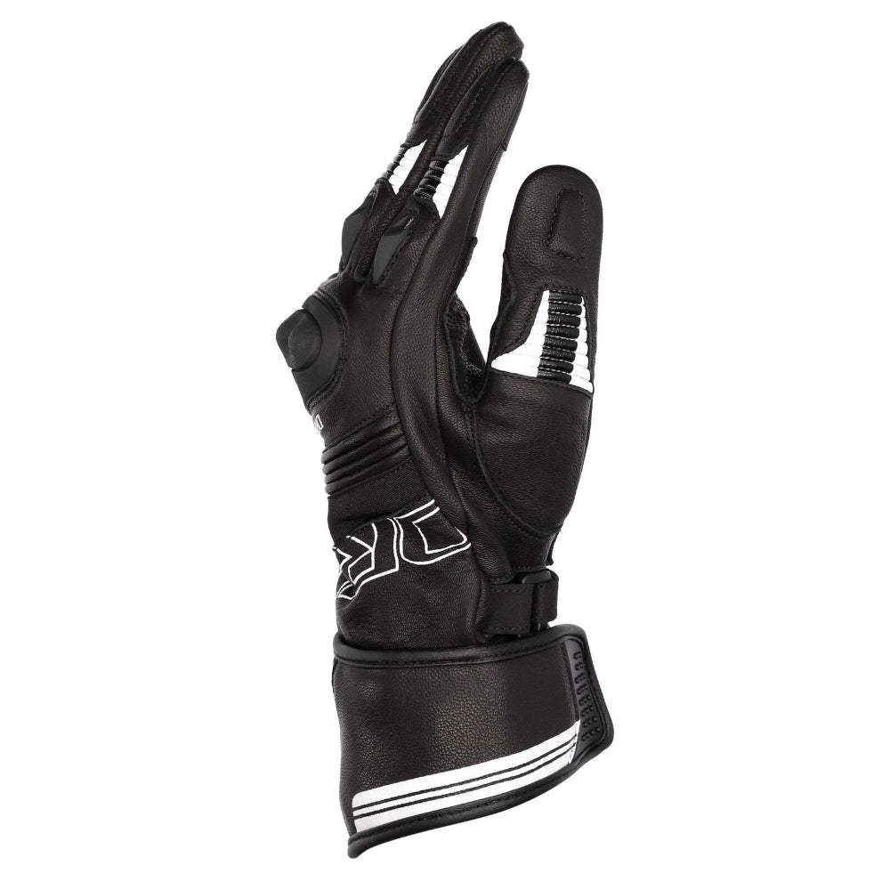 Dririder Torque Summer Leather Ladies Gloves – Long Cuff-Black/White-L #4007761