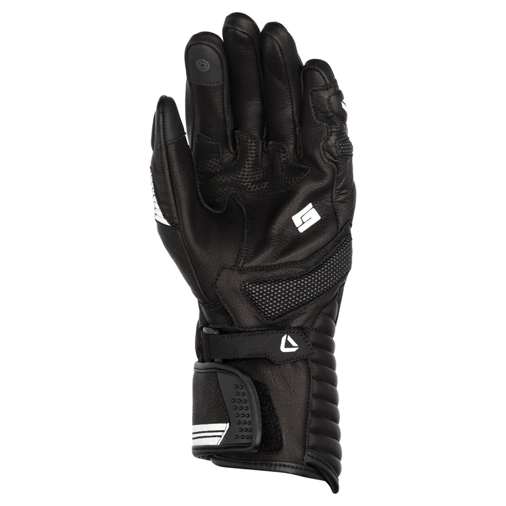 Dririder Torque Summer Leather Ladies Gloves – Long Cuff-Black/White-L #4007761